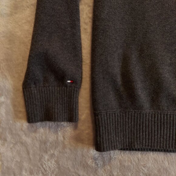 Tommy Hilfiger sweater mens size XL Chest 46 1/4 zip argyle cotton hipster Dad - Picture 7 of 16